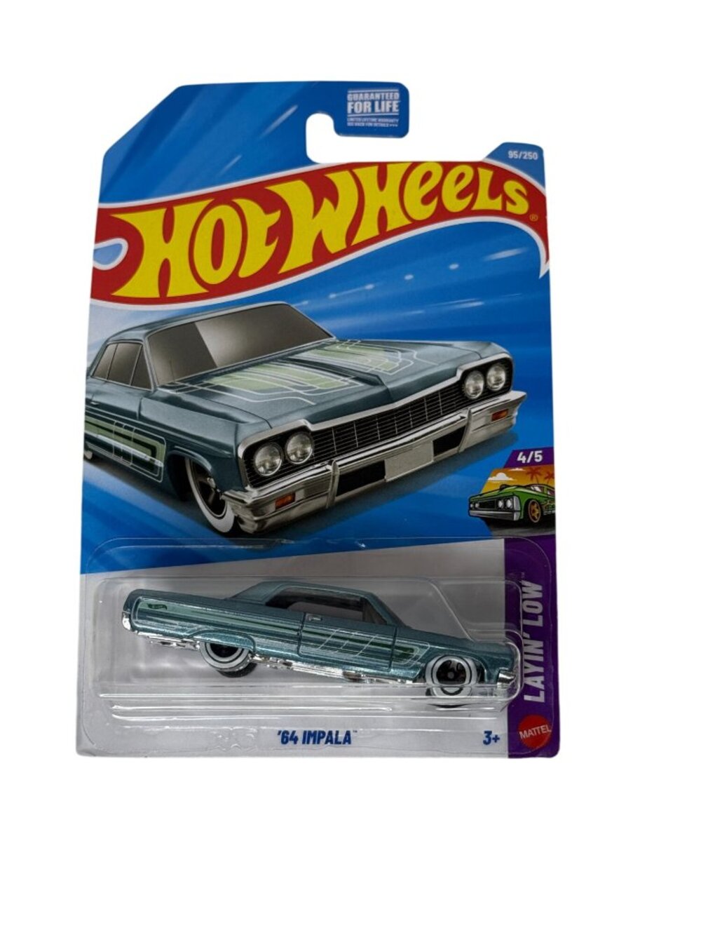 Hot Wheels 64 Chevy Impala Lowrider Layin Low 95/250 4/5 Blue